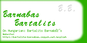 barnabas bartalits business card